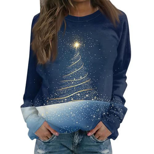 Women's Christmas Snowman Reindeer Print Sweatshirt