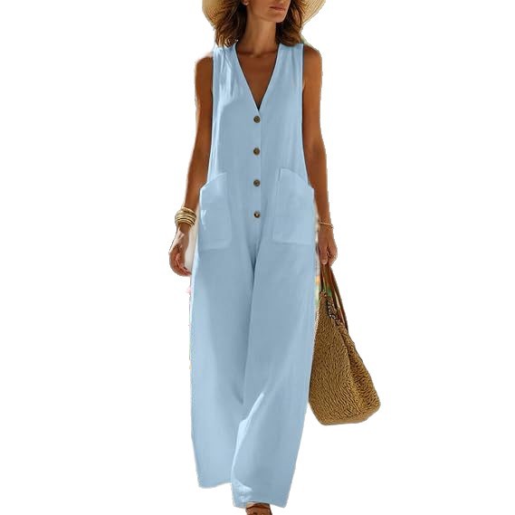 Women's Summer Sleeveless Floral 3D Print Button Midi Dress