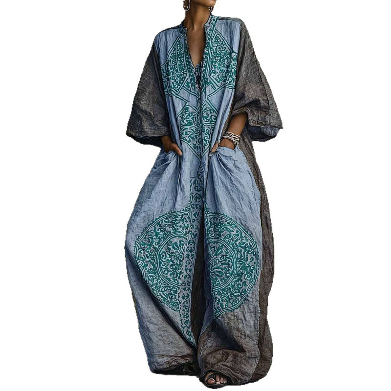 Women's Plus Size Boho Print Wide-Leg Jumpsuit