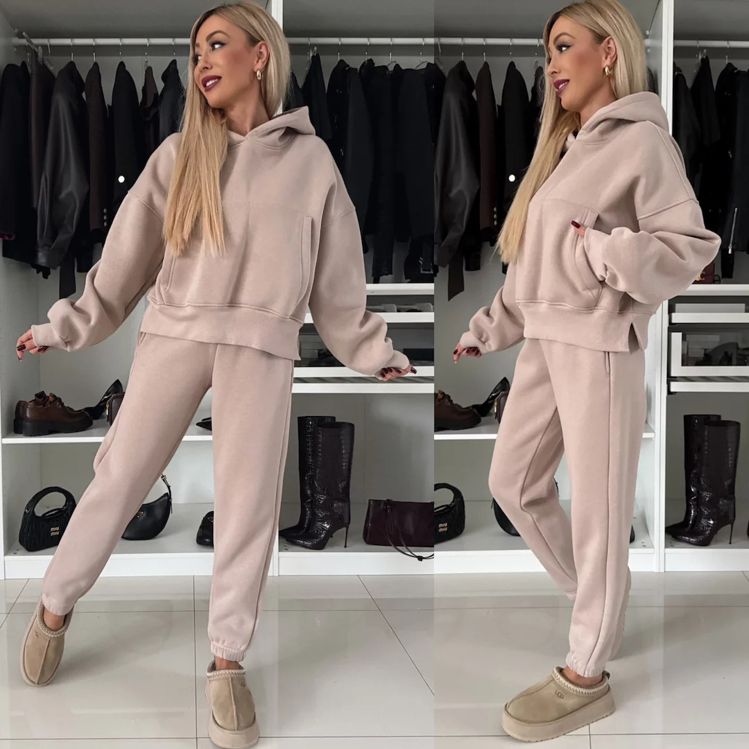 Women's Long Sleeve Hoodie and Jogger Pants Two-Piece Set
