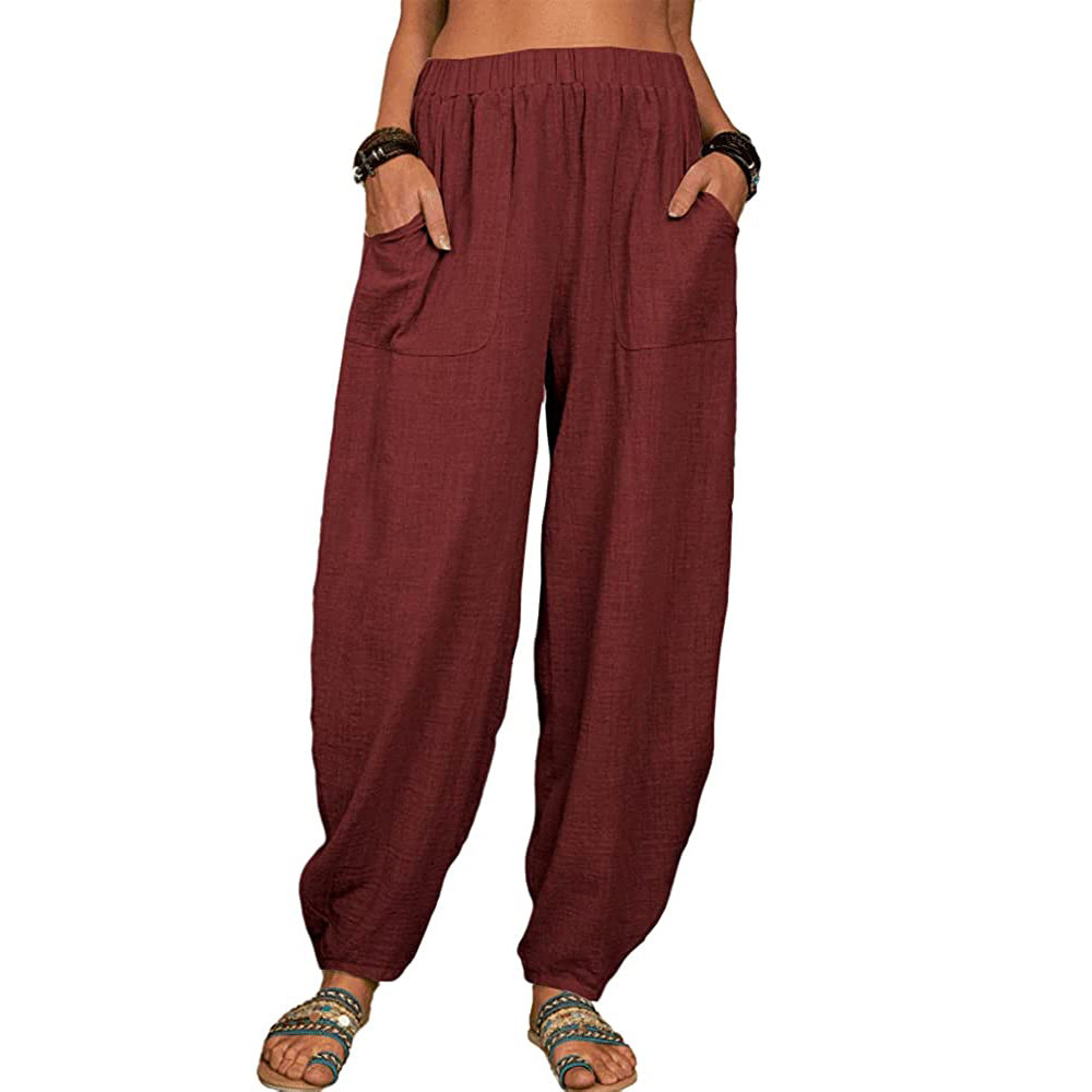 Women's Loose Cotton Harem Lounge Pants