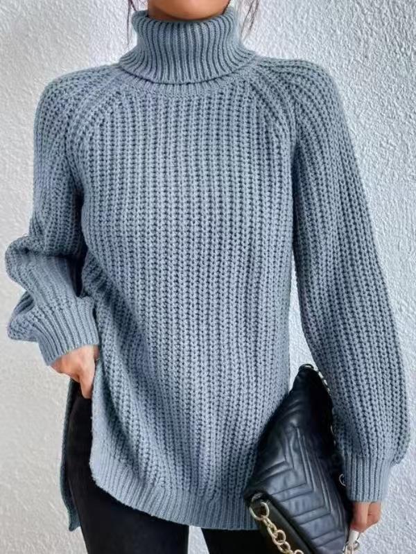 Women's Turtleneck Midi Sweater Soft French Style Pullover