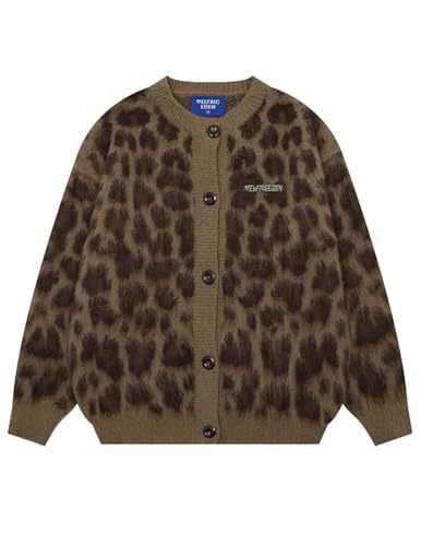 Women's Leopard Print Button-Down Cardigan Sweater