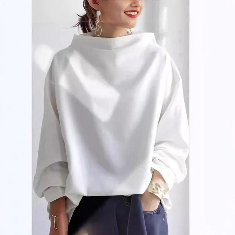Women's Casual Turtleneck Pullover Loose Fit Sweatshirt