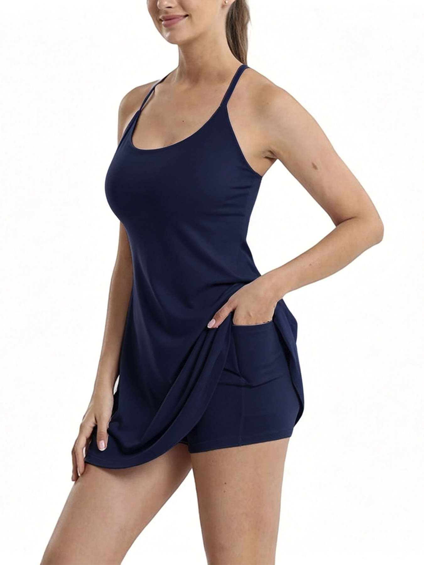 Women's Solid Color Sleeveless Cami and Shorts Set Casual Sporty Two-Piece