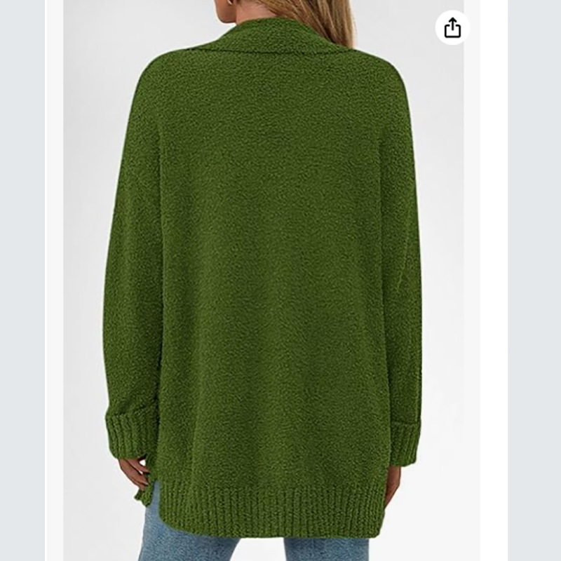 Korean Velvet Pocket Knit Cardigan Solid Loose Sweater Coat