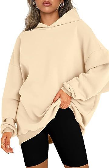 Women's Oversized Fleece-Lined Hooded Pullover Sweatshirt