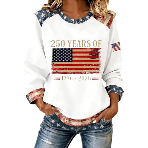 Women's USA Flag Star Print Sweatshirt