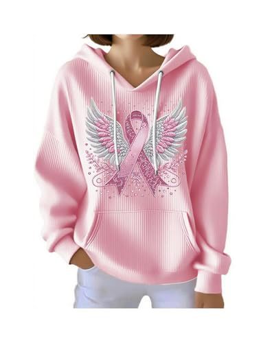 Women's Ribbon and Wing Print Casual Hoodie