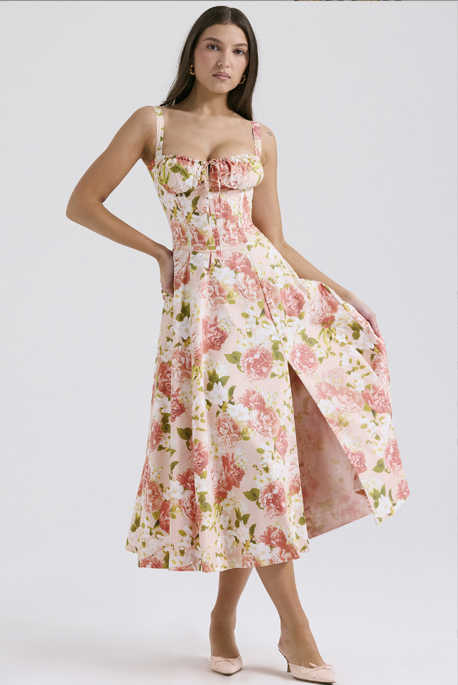Women's Sleeveless A-Line Midi Dress Solid Color Commuter Style