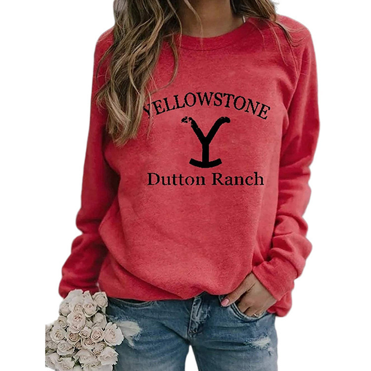 Printed Loose Pullover Long-Sleeve Women's Sweatshirt