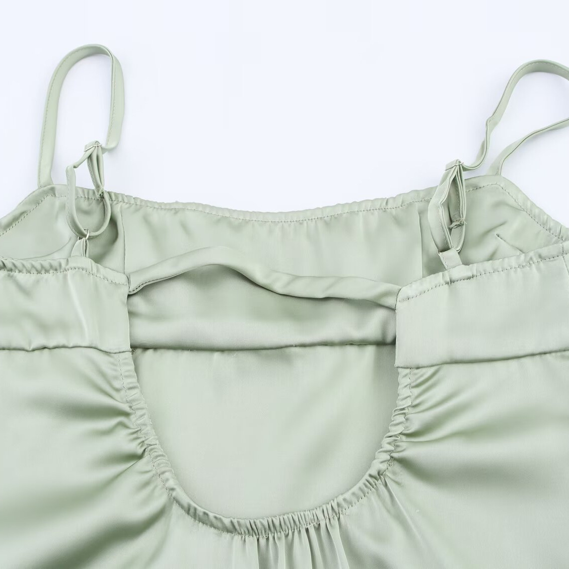 Satin-Feel Slim-Fit Midi Slip Dress