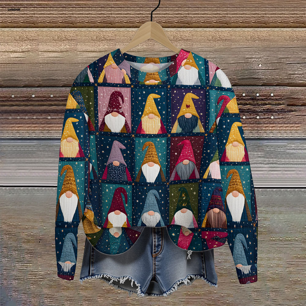 Women's Leaf Snowflake Forest Tree Print Crewneck Sweatshirt