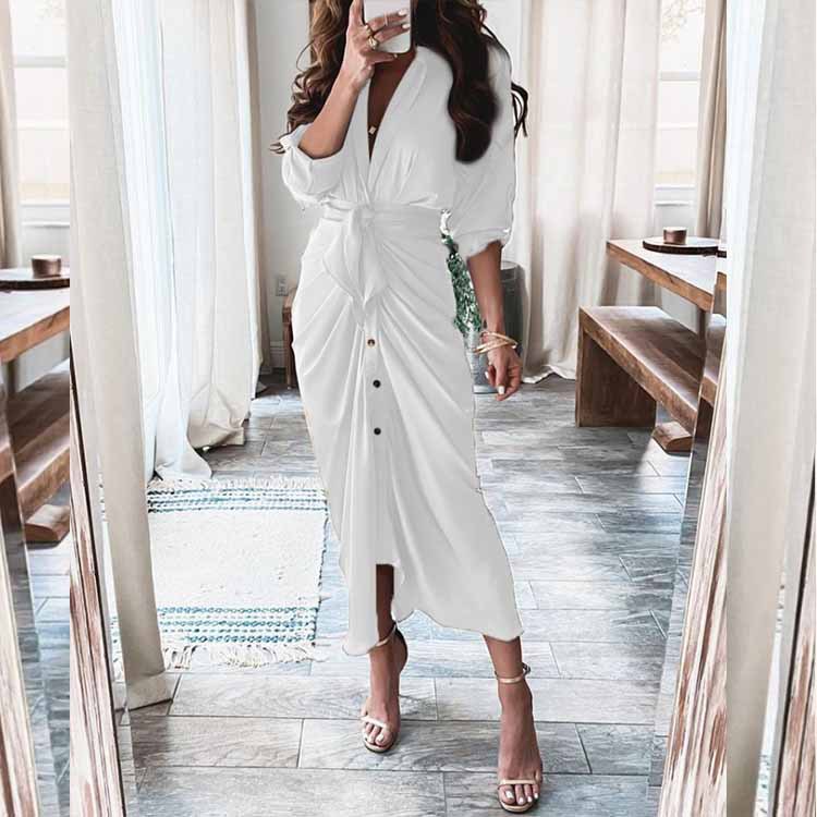 Women's Summer Tie-Waist Long Dress