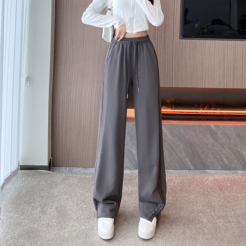 Women's High-Waist Straight-Leg Sweatpants with Pockets