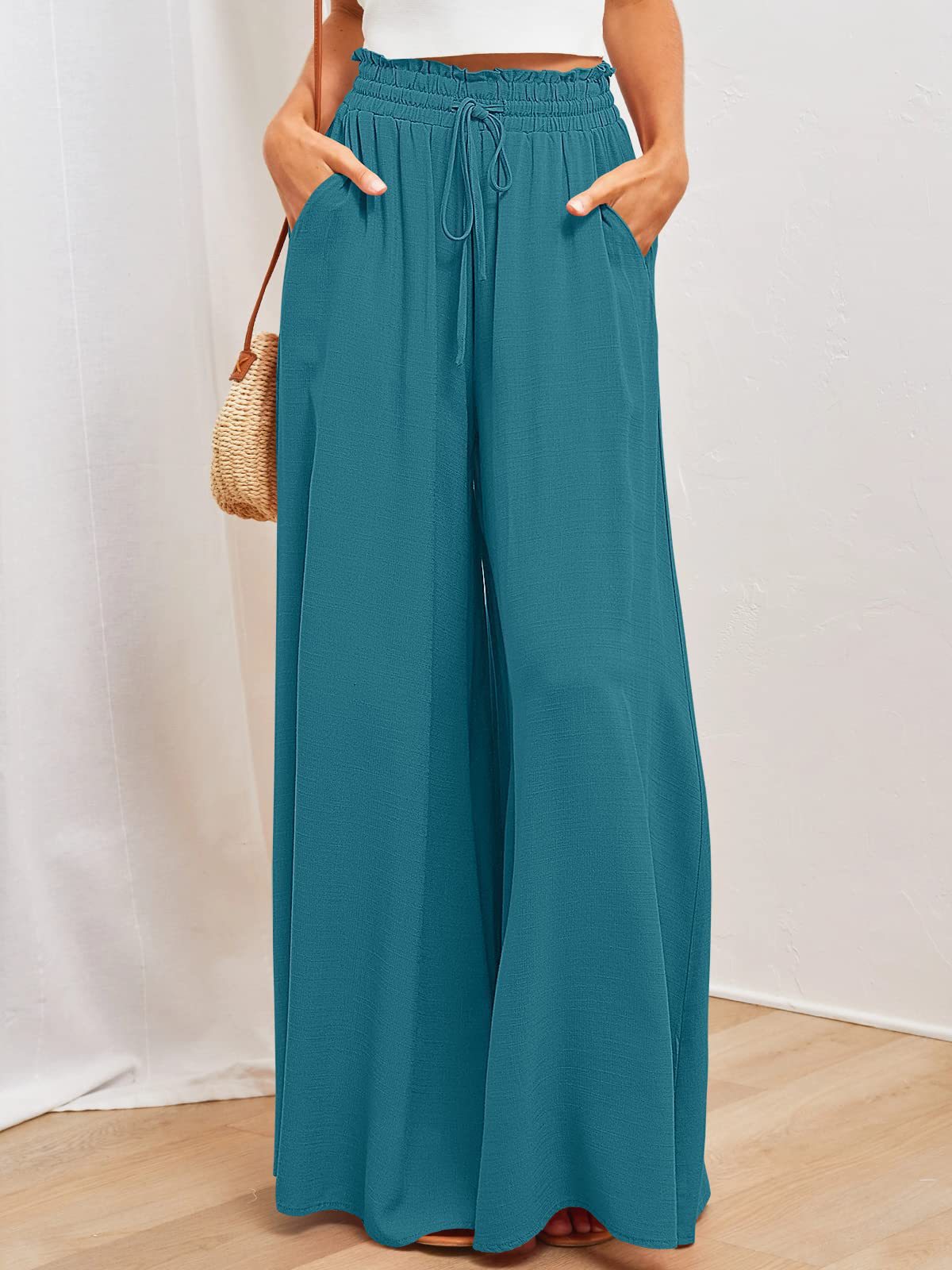 Women's Wide-Leg Casual Pants High Waist Loose Fit