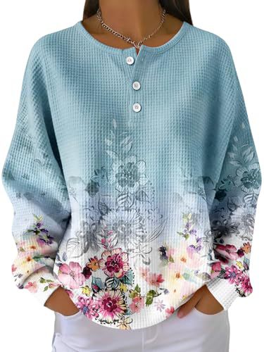 Women's Floral Branch Print Button Sweatshirt