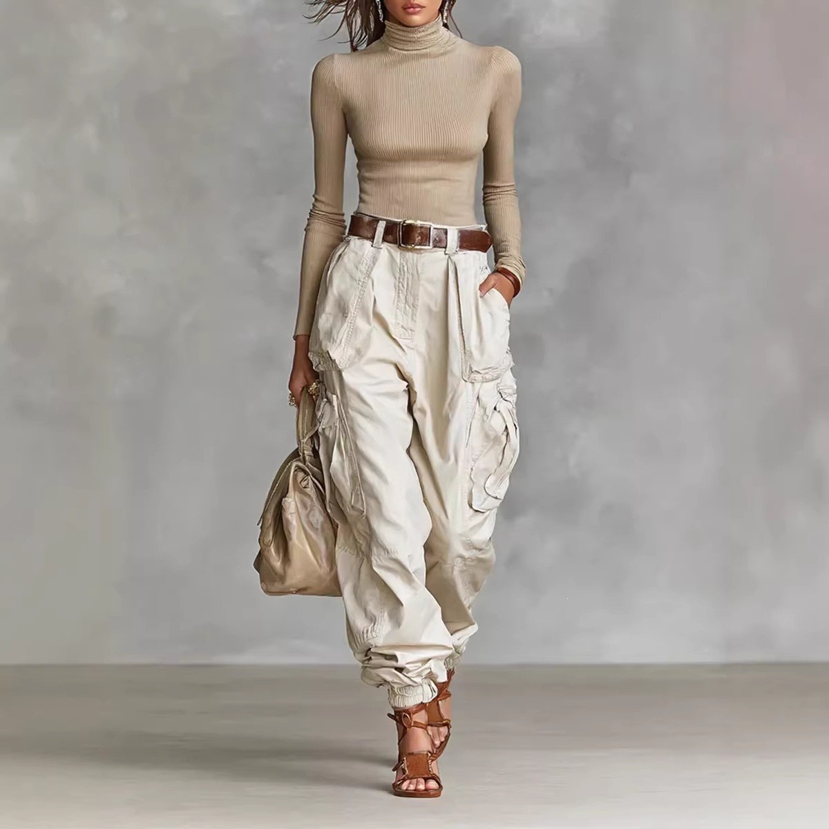 Multi-Pocket Wide-Leg Cargo Pants Streetwear Loose Fit