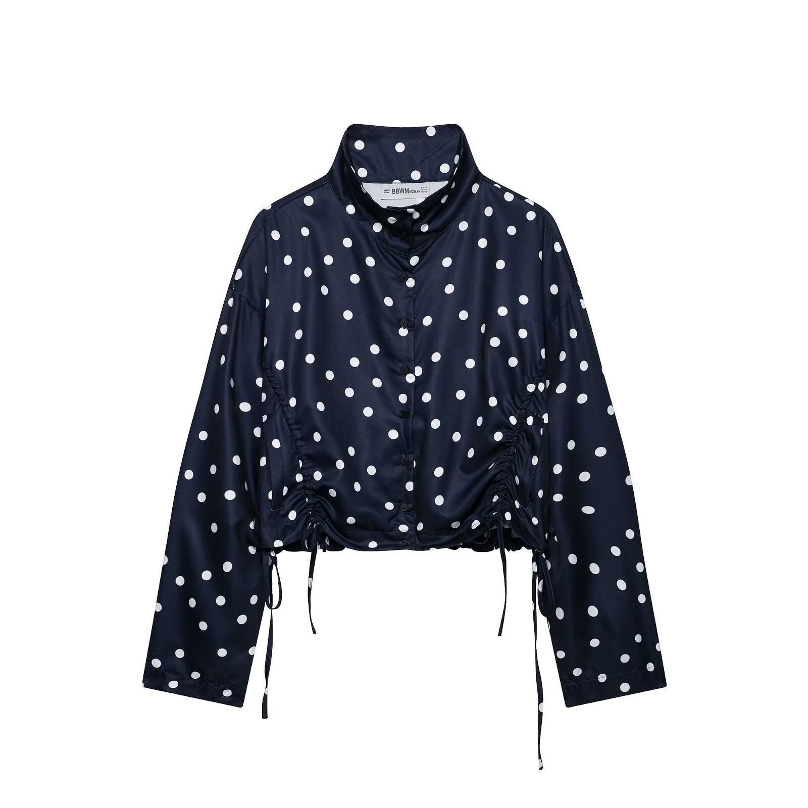 Women's Polka Dot Pleated Jacket and Shorts Set
