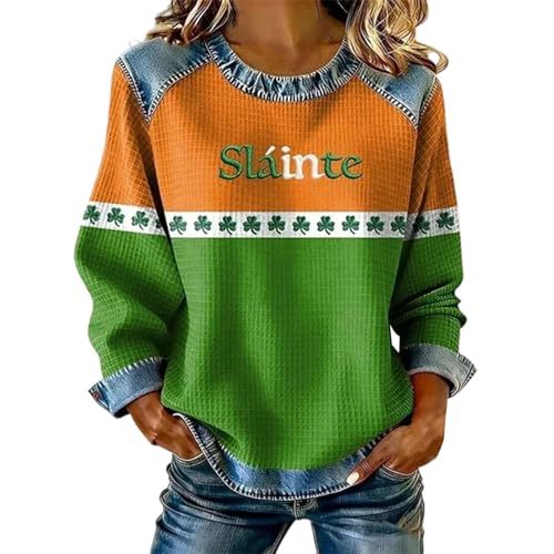 Women's Clover Tree Plant Print Crewneck Sweatshirt