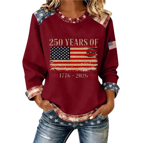 Women's USA Flag Star Print Sweatshirt