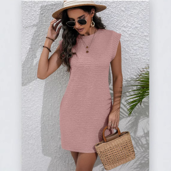 Women's Solid Color Loose Sleeveless A-Line Midi Dress