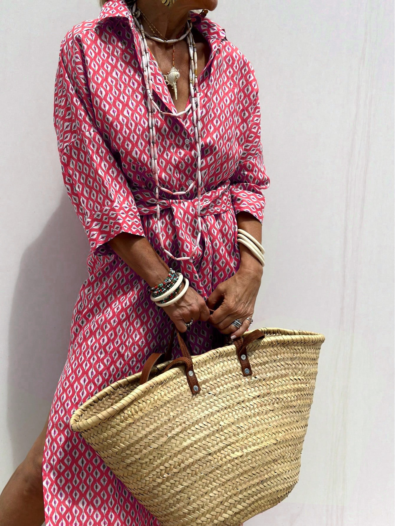 Women's Striped Button-Front Shirt Dress with Collar and Short Sleeves