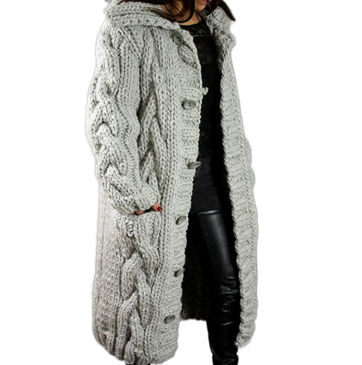 Women's Plus Size Open Front Cardigan Sweater with Pockets