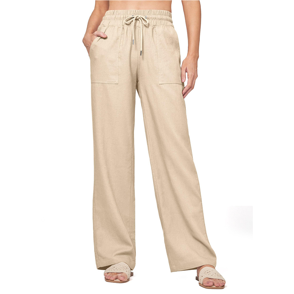 Women's High-Waist Wide-Leg Drawstring Pants with Pockets