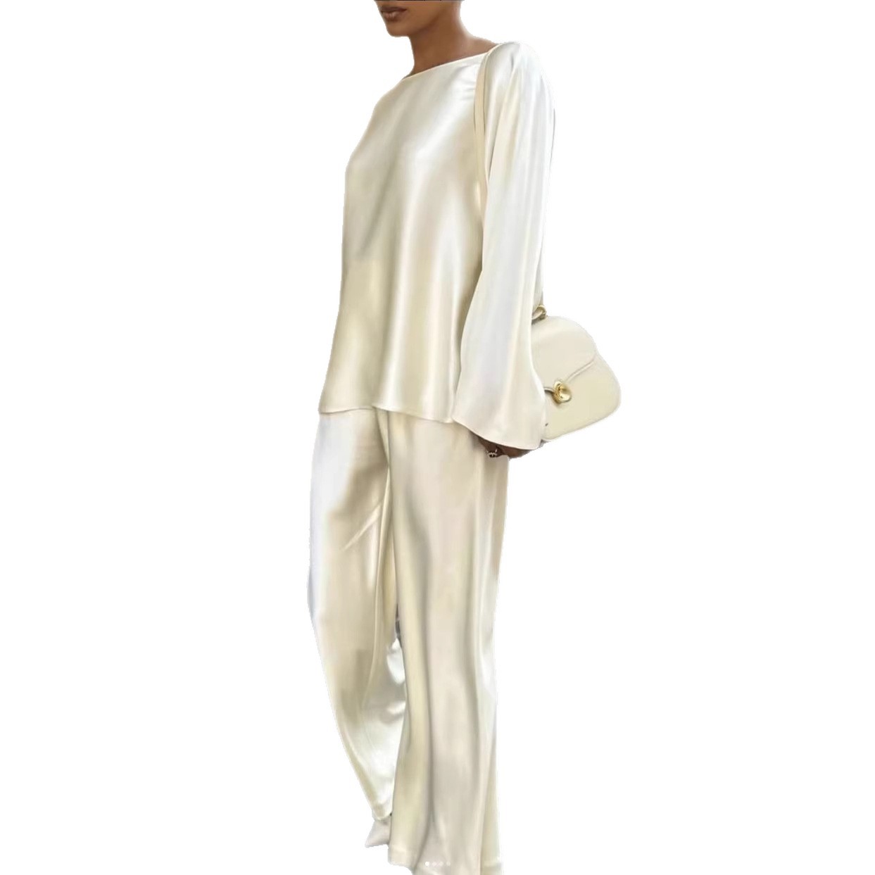 Women's Two-Piece Straight-Leg Pants and Loose Top Set