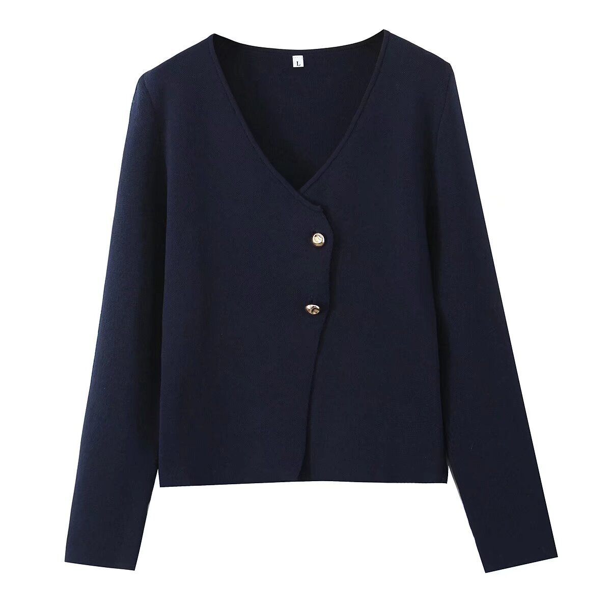 Women's Gold Button Long Sleeve Knit Cardigan