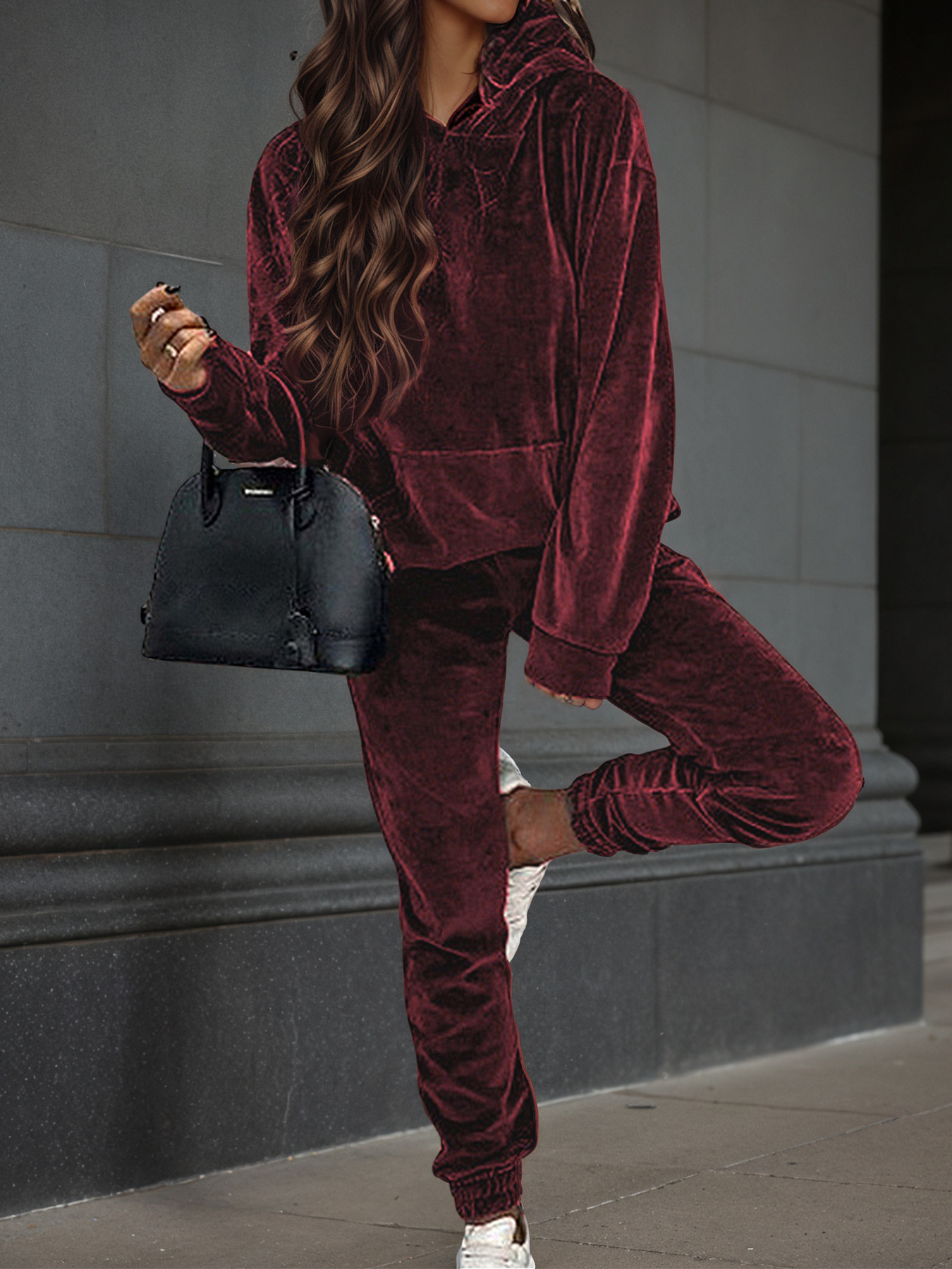 Velvet Long-Sleeve Lounge Set for Women