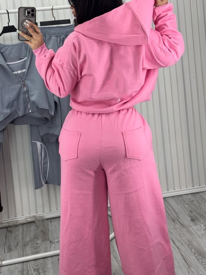 Retro Streetwear Striped Hooded Cardigan and Pants Two-Piece Set