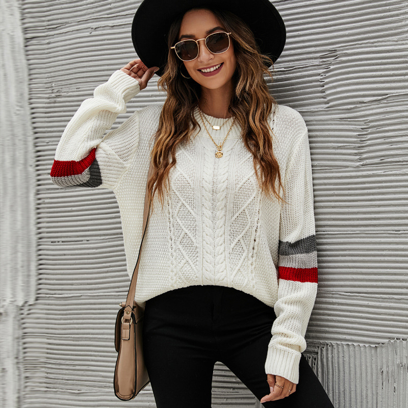 Women's Loose Crewneck Long-Sleeve Knit Sweater