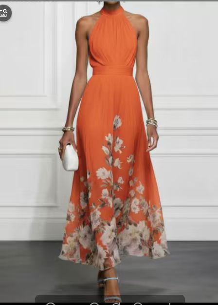 V-Neck Waist-Cinching Ruffle Midi Dress