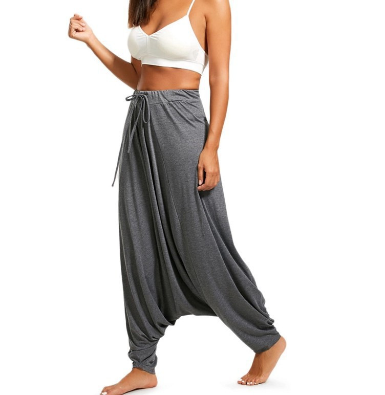 Relaxed Bohemian Balloon Pants Drop Crotch Harem Pants