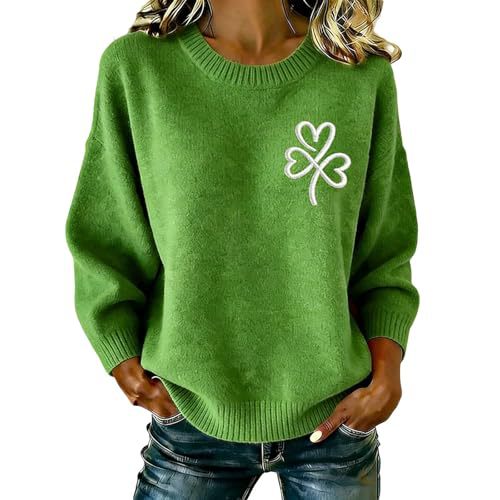 Women's Lucky Clover USA Flag Striped Print Sweatshirt