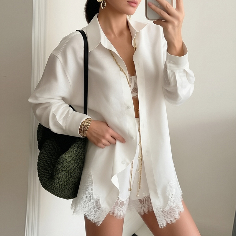 Women's Striped Shirt and Shorts Set Casual Two-Piece Outfit