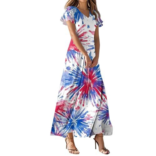 Women's Star Print Ruched Floral Midi Dress