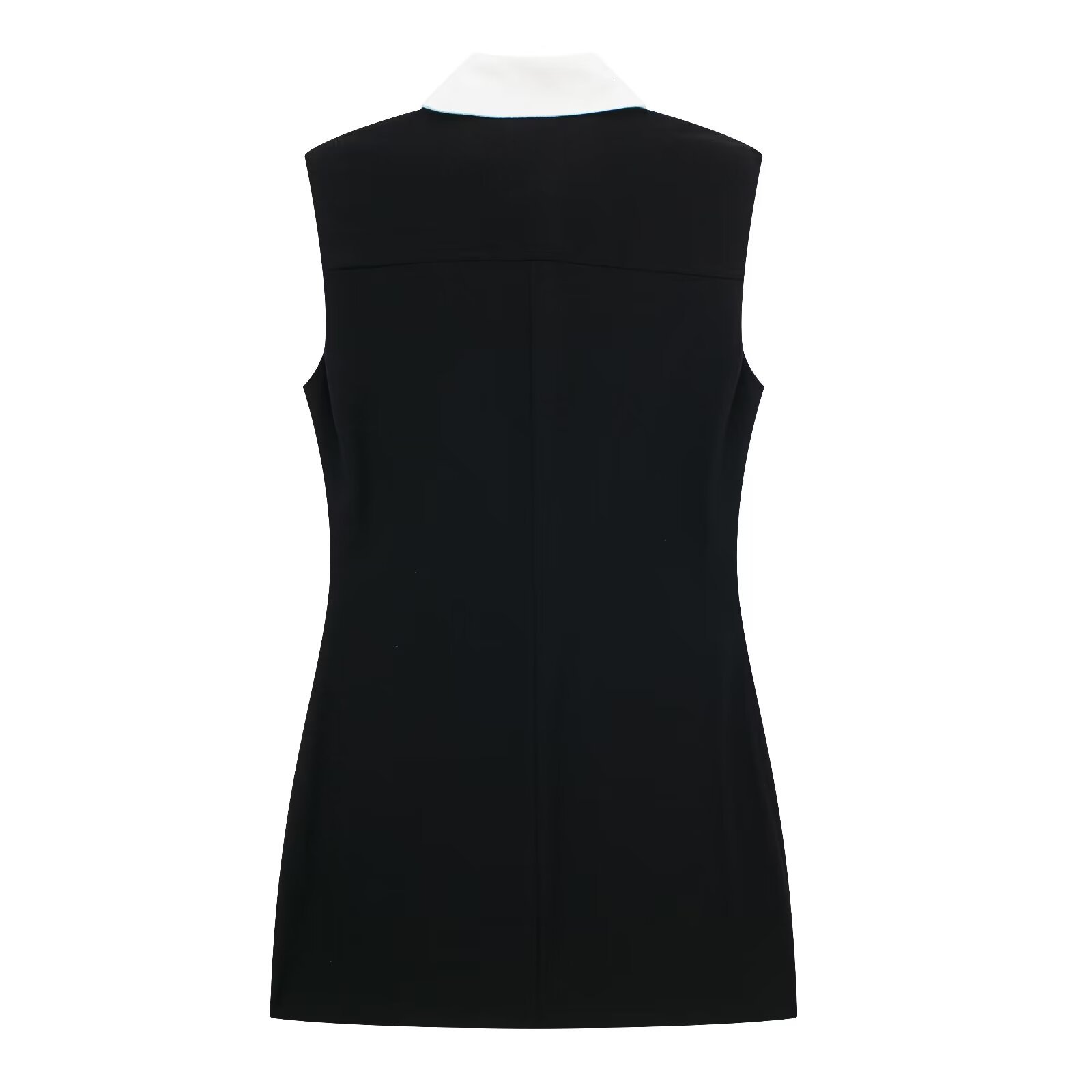 Sleeveless Crepe Bodycon Dress with Polo Collar