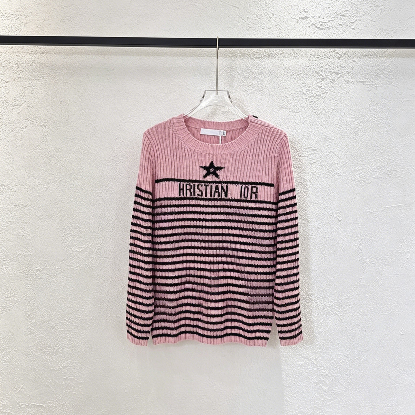 High-Quality Star Striped Knit Sweater