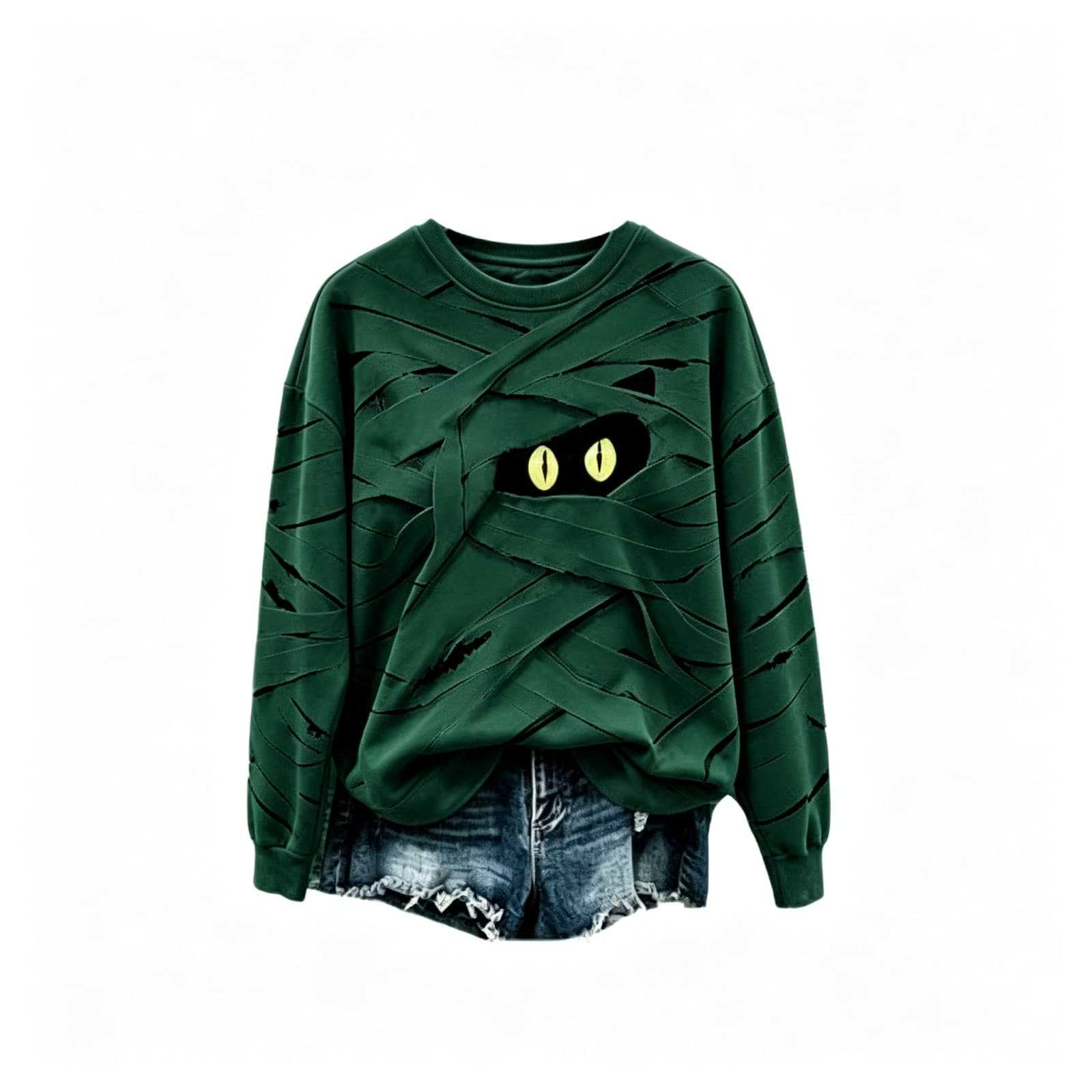 Women's Lace-Up Eye Print Casual Hoodie