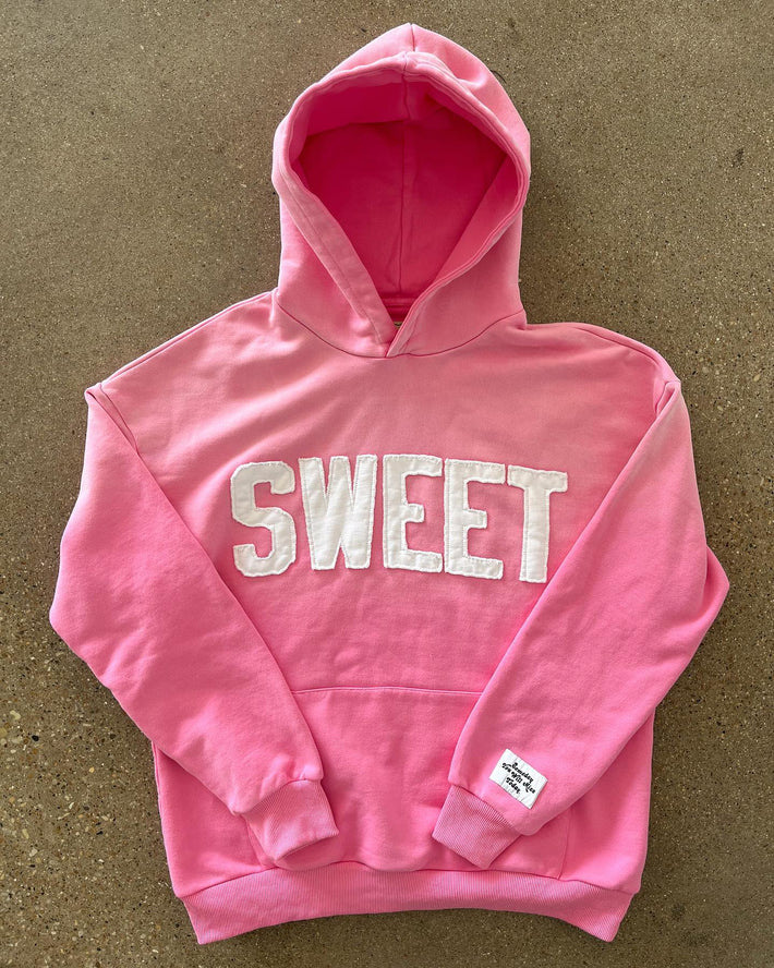Women's Letter Print Hooded Long Sleeve Washed Distressed Sweatshirt