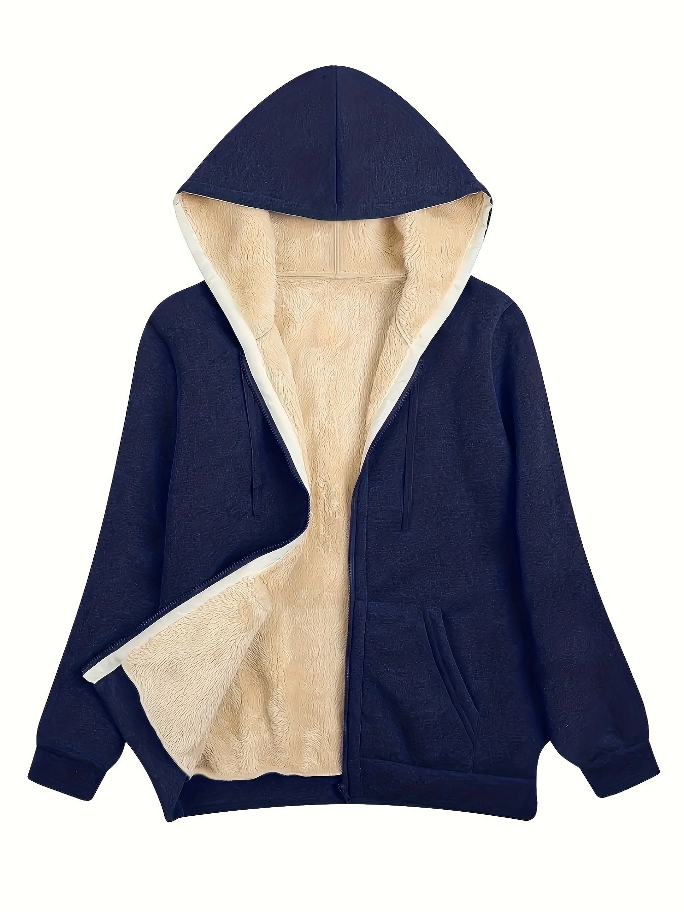 Women's Winter Warm Fleece Hooded Zip-Up Sweatshirt Jacket Thick