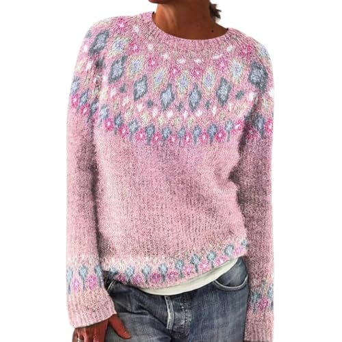 Women's Striped Paw Print Tribal Graphic Crewneck Sweatshirt