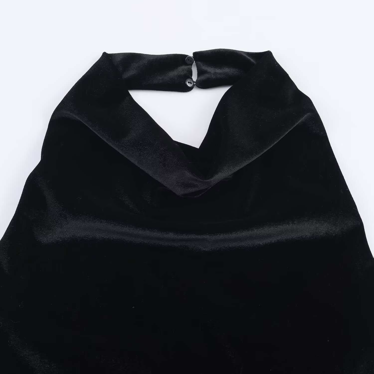 Elegant Open-Back Velvet Bodycon Dress Sleeveless Round Neck Long