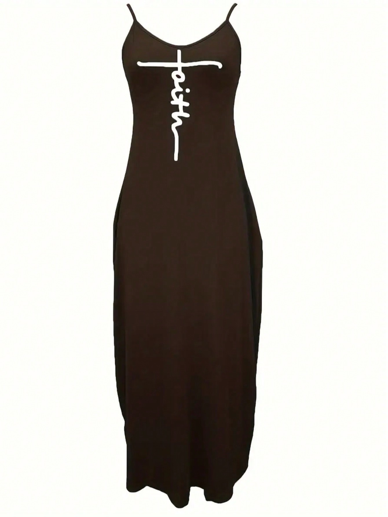 Women's Floral Print V-Neck Cami Maxi Dress with Full Skirt
