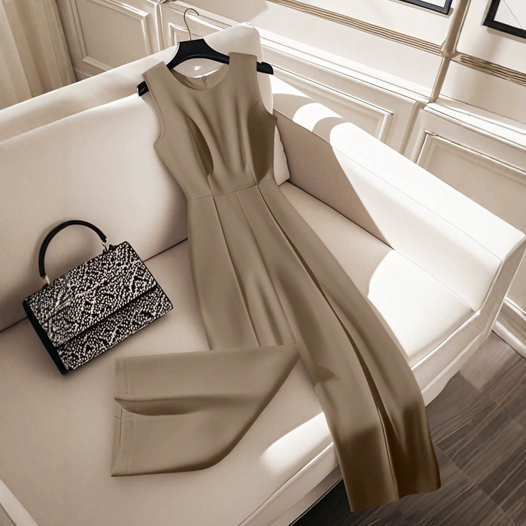 Sleeveless Wide-Leg Jumpsuit with Cinched Waist