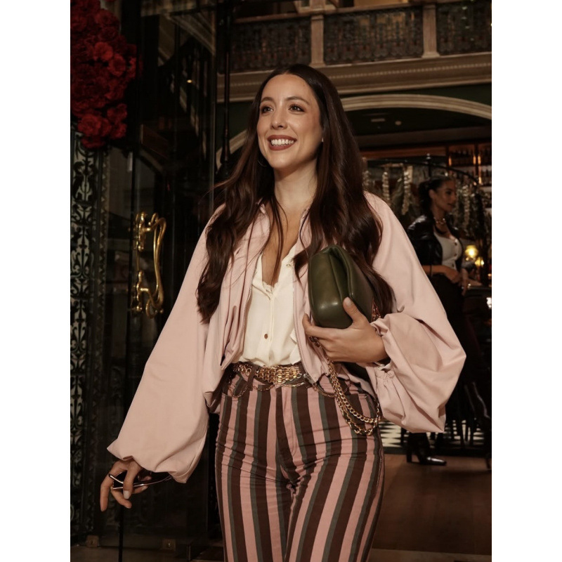 Women's Collared Balloon Sleeve Bomber Jacket