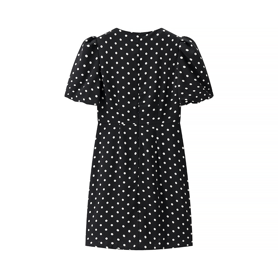 Women's Polka Dot Bow A-Line Dress